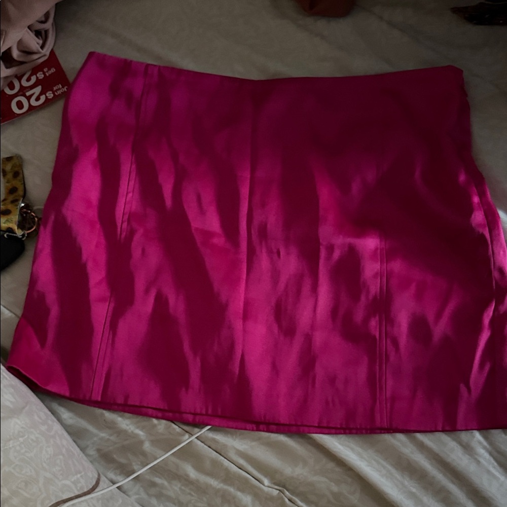 H&M Hot Pink Satin Mini Skirt